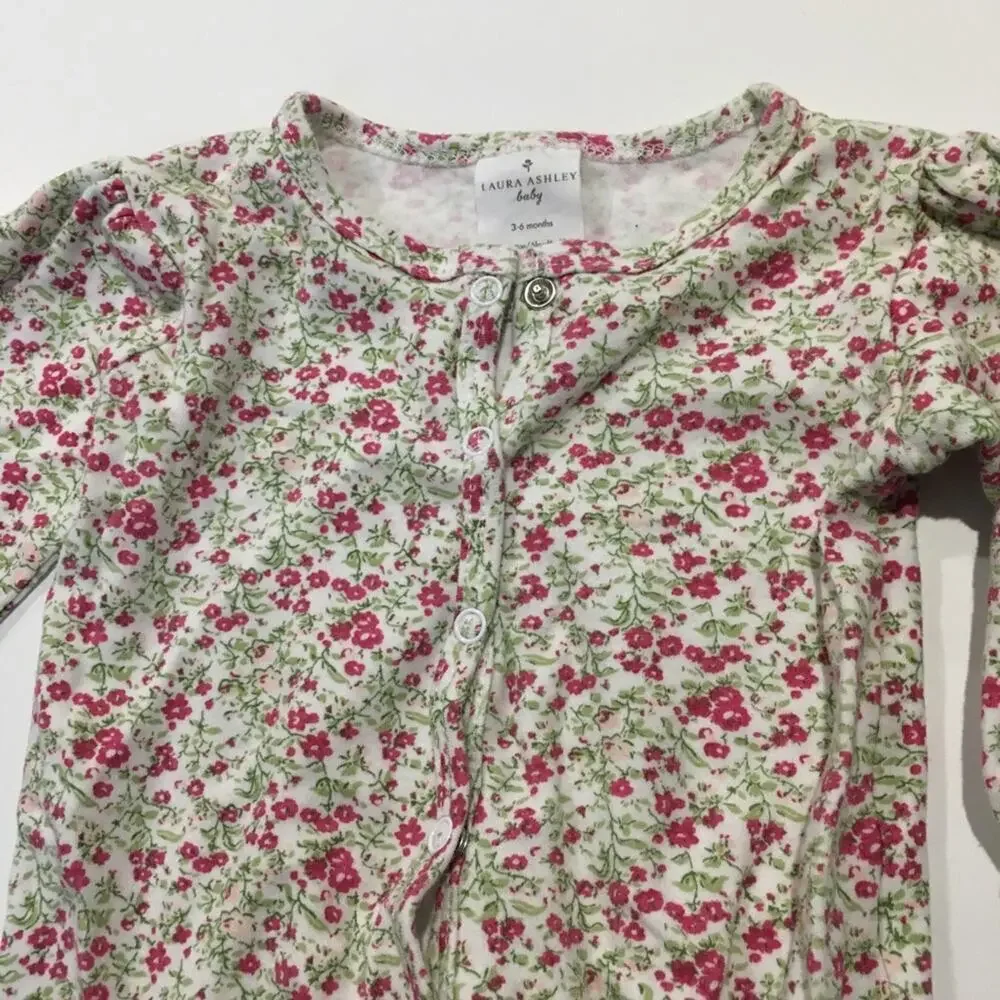 Laura Ashley Baby Girl Romper sz 3-6 Sleeper One Piece